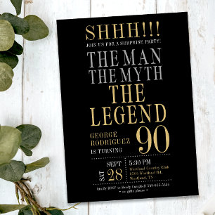 Invitación El Hombre El Mito La Leyenda Sorpresa 90 Cumpleaño