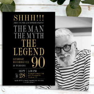 Invitación El Hombre El Mito La Leyenda Sorpresa 90 Cumpleaño