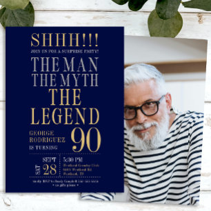 Invitación El Hombre El Mito La Leyenda Sorpresa 90 Cumpleaño