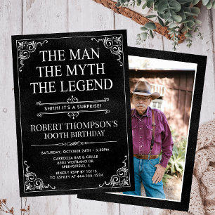 Invitación El Hombre El Mito La Leyenda Sorpresa Cumpleaños 1