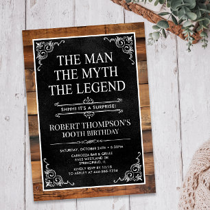 Invitación El Hombre El Mito La Leyenda Sorpresa Cumpleaños 1