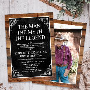 Invitación El Hombre El Mito La Leyenda Sorpresa Cumpleaños 1