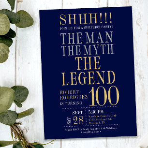 Invitación El Hombre El Mito La Leyenda Sorpresa Cumpleaños 1
