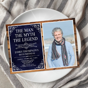 Invitación El Hombre El Mito La Leyenda Sorpresa Cumpleaños 6