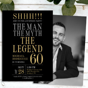 Invitación El Hombre El Mito La Leyenda Sorpresa Cumpleaños 6