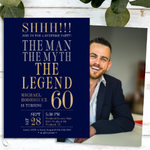 Invitación El Hombre El Mito La Leyenda Sorpresa Cumpleaños 6