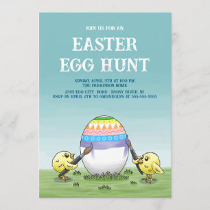 Invitación El huevo de Pascua está pintado por las gallinas