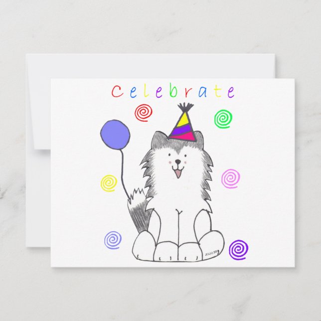 Invitación El Husky Siberiano celebra (Anverso)