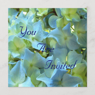 Invitación El Hydrangea azul florece la foto floral de la