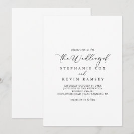 Invitación El Idílico Boda De Caligrafía De Estilo