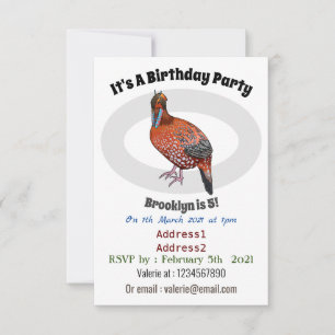 Invitación El ilustracion de personalizado de aves de Cabot