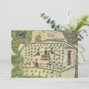 Invitación El Imperio Azteca de Moctezuma, Mapa Antiguo del M