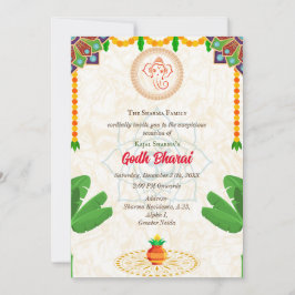 Invitación El  indio de Baby Shower Bharai Hindu