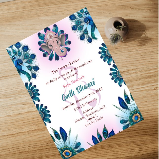 Invitación El  indio de Baby Shower Bharai Hindu (Subido por el creador)