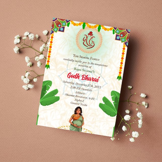 Invitación El  indio de Baby Shower Bharai Hindu (Subido por el creador)