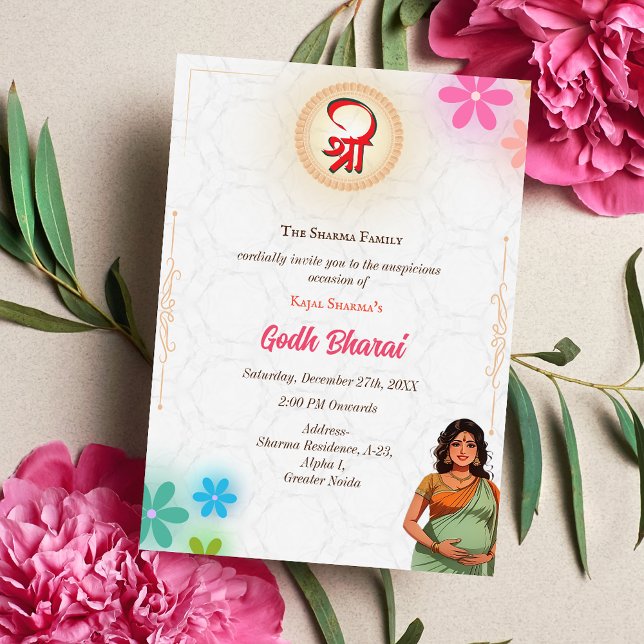 Invitación El  indio de Baby Shower Bharai Hindu (Subido por el creador)