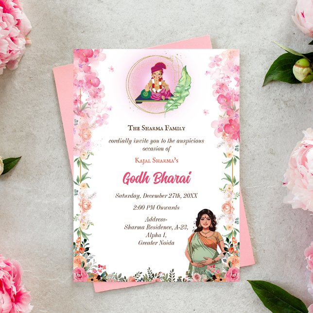 Invitación El  indio de Baby Shower Bharai Hindu (Subido por el creador)