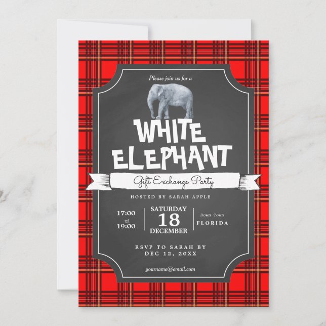 Invitación El intercambio del regalo del navidad del elefante (Anverso)