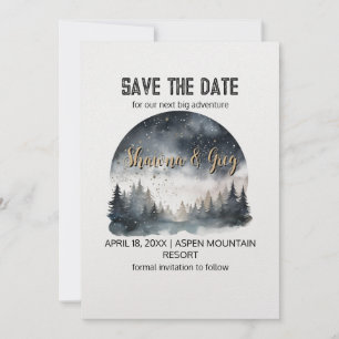 Invitación El invierno de la selva de pinos de bosque de bosq