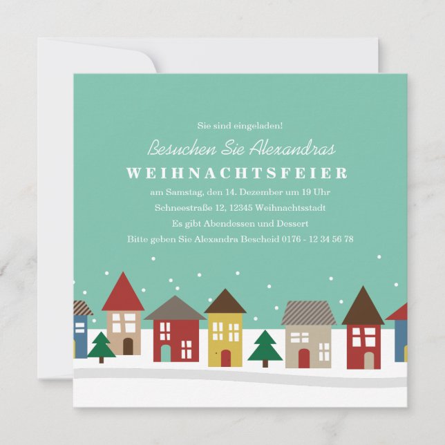 Invitación El Invierno-Einweihungsparty de Kleine Häuser (Anverso)