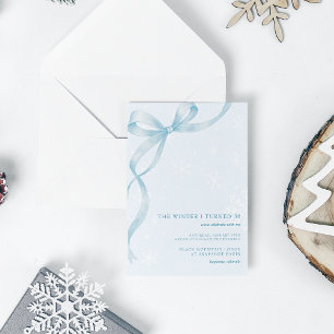 Invitación El invierno en que cumplí Cumpleaños con lazo az