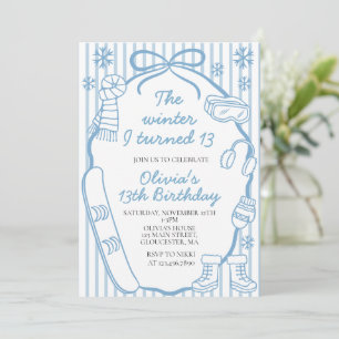 Invitación El invierno que cumplí trece Cumpleaños 13
