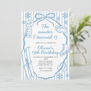 Invitación El invierno que cumplí trece Cumpleaños 13