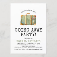 El ir lejos maleta del viaje del fiesta invita