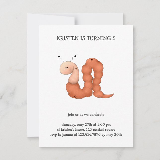 Invitación El jardín de Gram ・ Gusano rojo (Anverso)