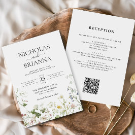 Invitación El Jardín del Boho de Flores Silvestres en un Boda
