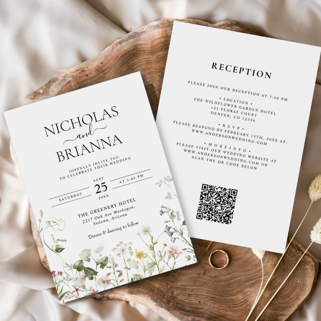 Invitación El Jardín del Boho de Flores Silvestres en un Boda (Subido por el creador)