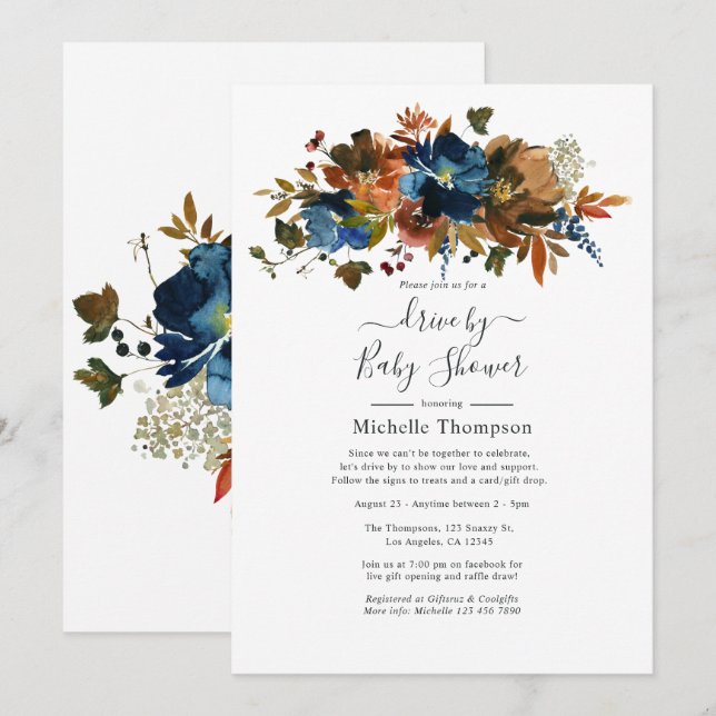 Invitación El jengibre y la florida marina en la ducha (Anverso / Reverso)