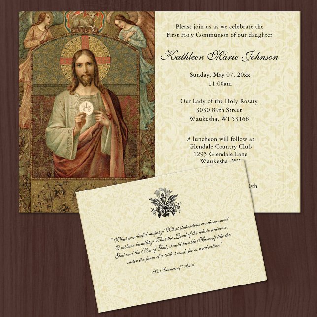 Invitación El Jesús Católico Tradicional Invita Primera Comun (Subido por el creador)