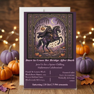 Invitación El Jinete sin Cabeza Sleepy Hollow El Jinete de la