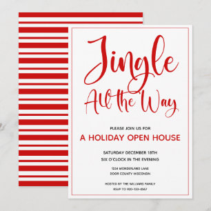 Invitación El jingle rojo en todo el camino fiesta navideña