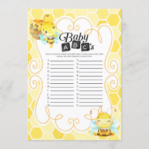 Invitación El juego de Bee Baby Shower Baby ABC