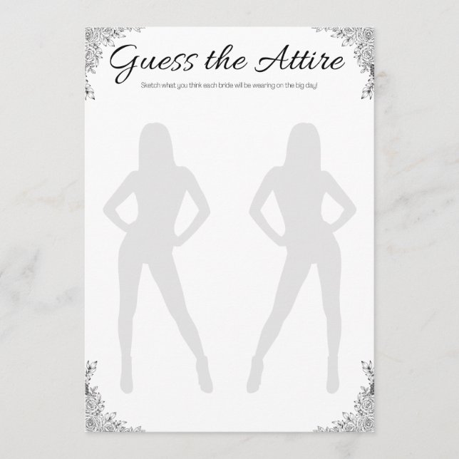 Invitación El juego de la ducha de novias lesbianas, adivina  (Anverso)
