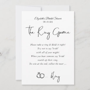 Invitación El juego del anillo   Juego de ducha de novia