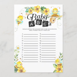Invitación El juego del Bee Baby Shower Baby ABC