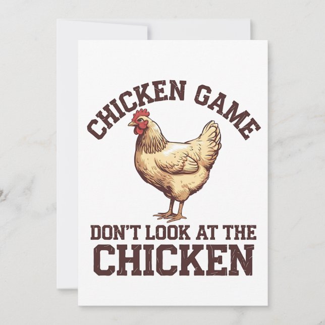 Invitación El juego del pollo no mira al pollo (Anverso)