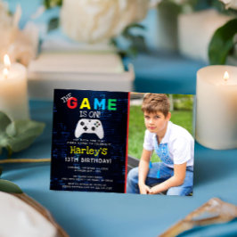 Invitación ¡El Juego Está En Marcha! Cumpleaños del juego de