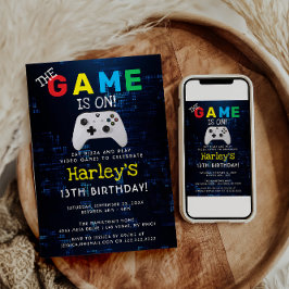 Invitación ¡El Juego Está En Marcha! Cumpleaños del juego de