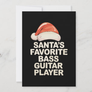 Invitación El jugador de bajo favorito de Santa Navidad Xmas