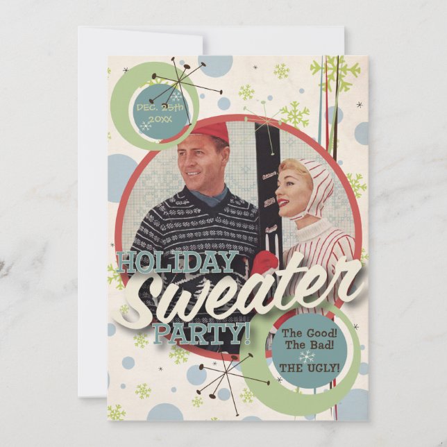 Invitación El kitsch Bitsch: ¡Fiesta del suéter del día de (Anverso)