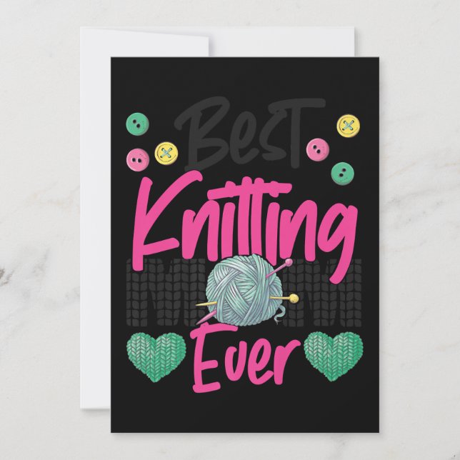 Invitación El Knit De Tejido De Tejido De Tejido Ocurre (Anverso)