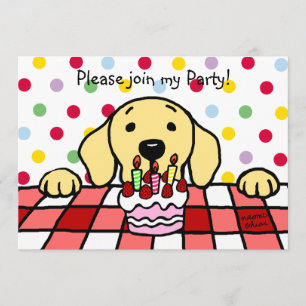 Invitación El labrador amarillo te observa cumpleaños