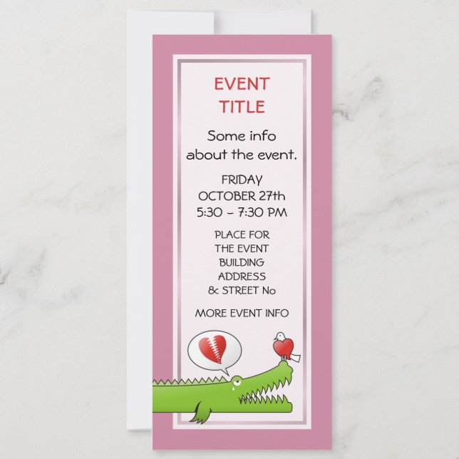 Invitación El lagarto en el amor (Reverso)