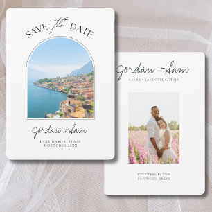 Invitación El lago de Garda Italia Boda Salva la fecha
