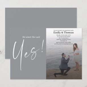 Invitación Él le pidió matrimonio, ella dijo que sí.