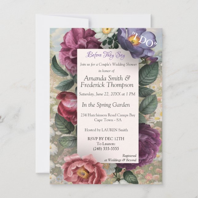 Invitación El lenguaje de las flores (Anverso)